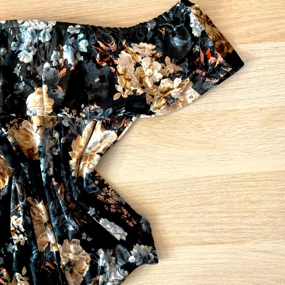 Off the Shoulder Velvet Bodysuit